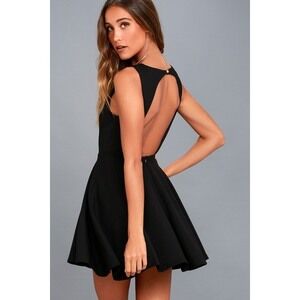 Lulus Gal About Town Black Skater Dress - Size Medium